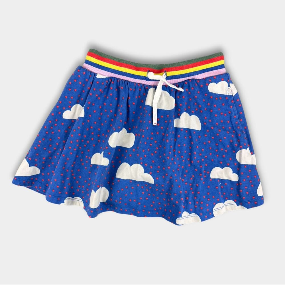 Mini Boden Jersey Skort Blue Love Clouds 6-7